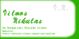 vilmos mikulas business card